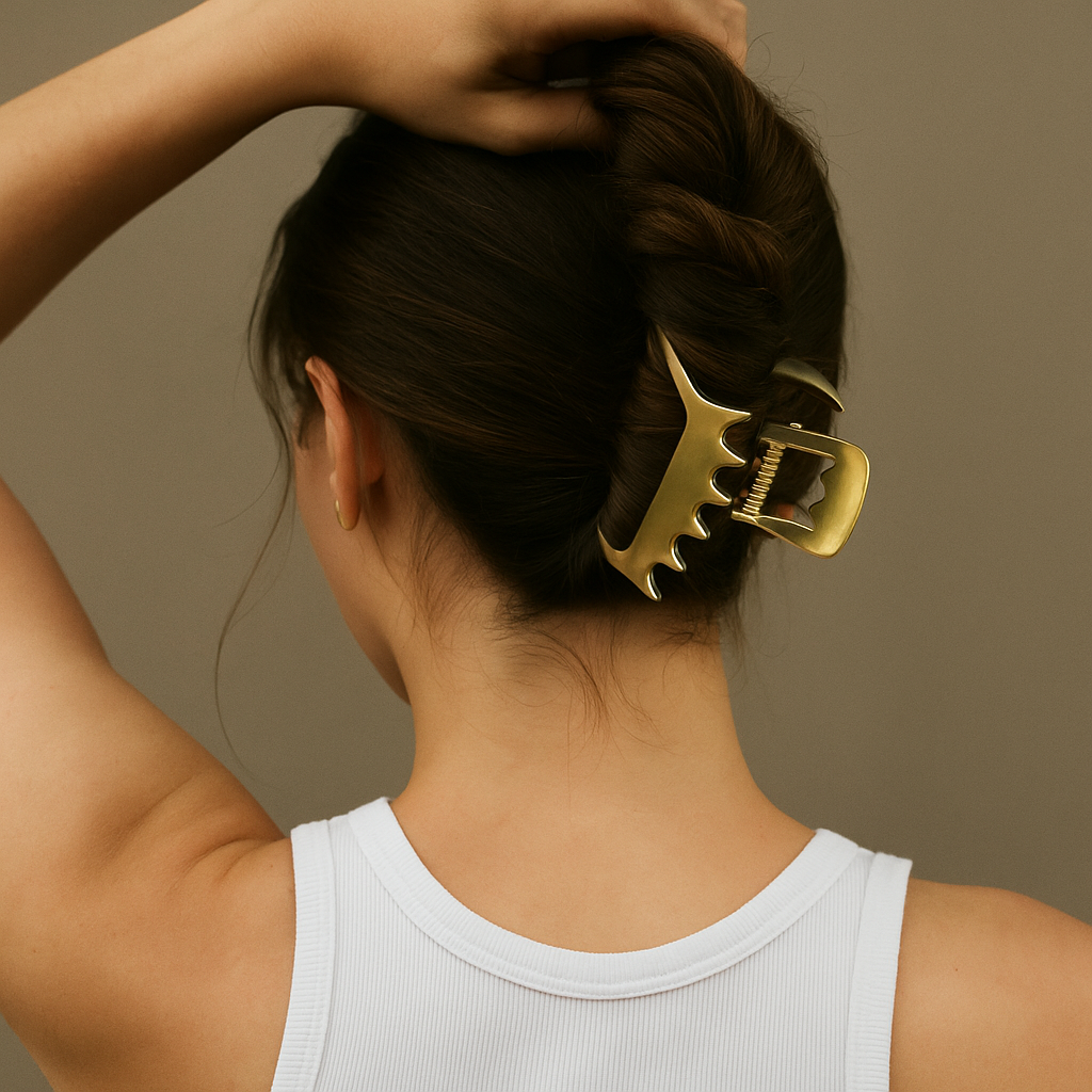 A metal claw clip that doesn't slide down in ten minutes