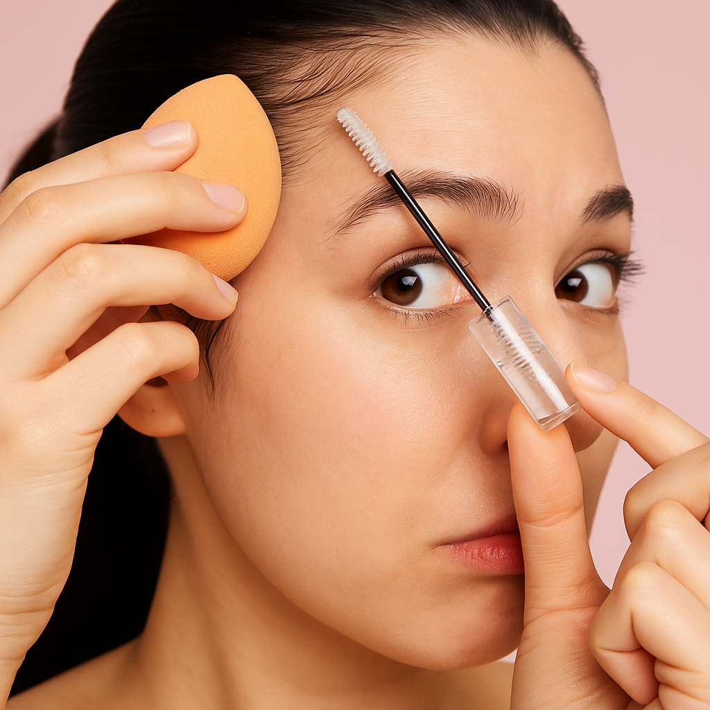 A clear brow gel for the hairline, in tiny doses