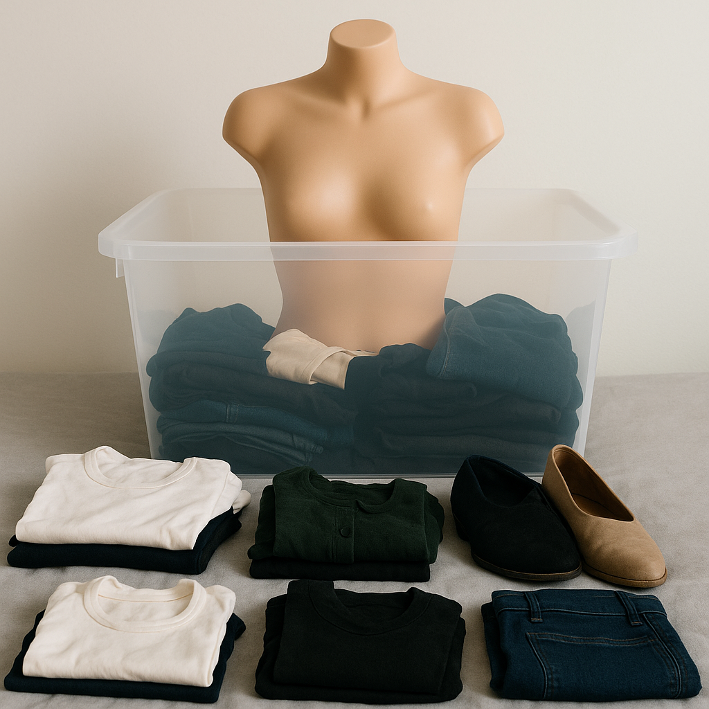 Do a tote-bin capsule reset before you decide you need new clothes (yes, a tote)