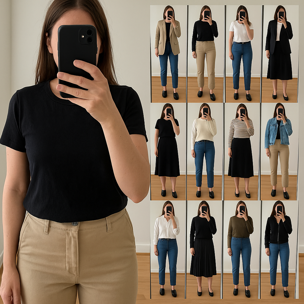 Build a 12-photo outfit grid before you buy anything