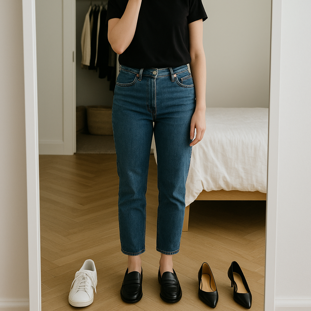 The mirror test: one outfit, three shoes, no mercy