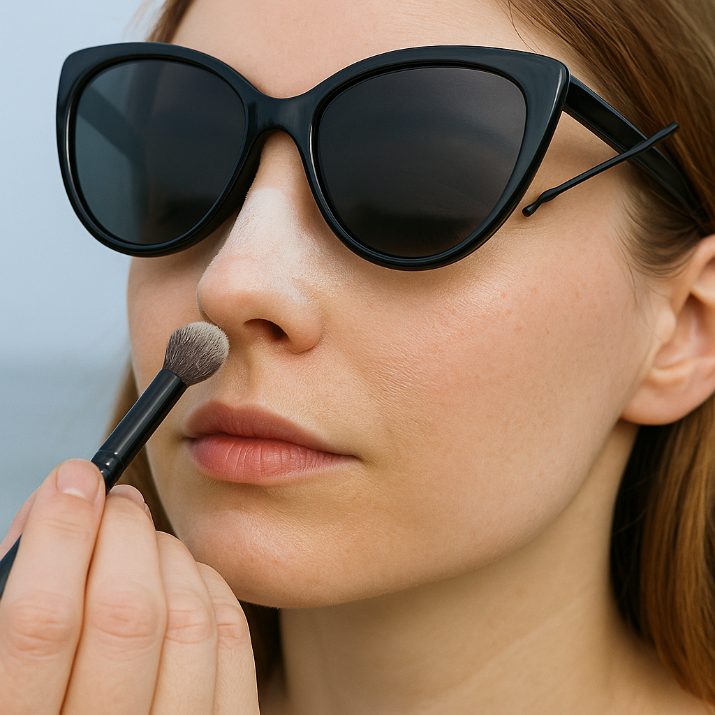 Stop the sunscreen slick: set your nose bridge on purpose