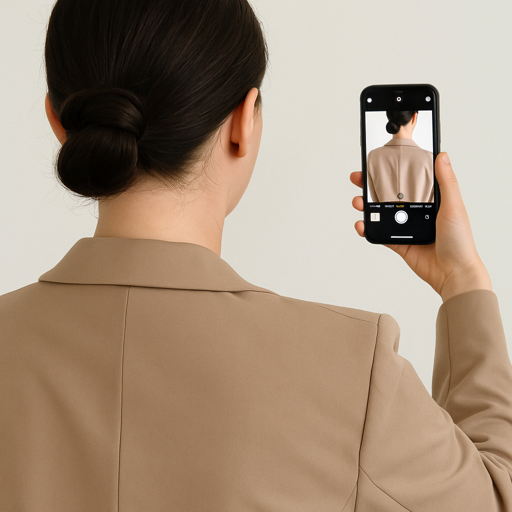 Check your shoulder seams with a phone photo